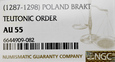 S804 Zakon Krzyżacki, Brakteat guziczkowy, Av.: Korona, NGC Au55