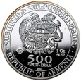 E235. Armenia, 500 dram 2013, Arka Noego, st 1, uncja srebra, patyna