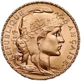 D37. Francja, 20 franków 1911, Kogut, st 1