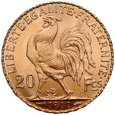 D37. Francja, 20 franków 1911, Kogut, st 1