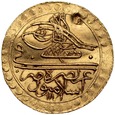 A156. Turcja, Zeri Mahbub AH1171/8  AD1765 Mustafa III, st 2, dziura
