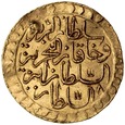 A156. Turcja, Zeri Mahbub AH1171/8  AD1765 Mustafa III, st 2, dziura