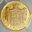Dania, 10 koron 1909, Fryderyk,PCGS MS65