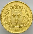 C58. Francja, 40 franków 1817 A, Ludwik XVIII, st3-2