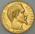 C11. Francja, 20 franków 1854A, Napoleon III, st 2-