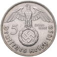 CC190. Niemcy, 5 marek 1938 D, Hindenburg, st 3+
