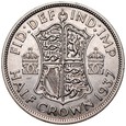 C398. Anglia, 1/2 korony 1937, Georg VI, st 3+