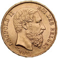 C407. Belgia, 20 franków 1875, Leopold  II, st 2-1