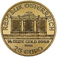 B73.  Austria, 1/4 uncji, 25 euro 2008, st 1