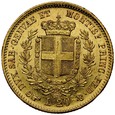 D43. Włochy, Sardynia, 20 lirów 1857, Vittorio Emmanuel, st 3-2