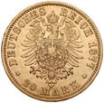 B75. Niemcy, 20 marek 1877 A, Prusy, st 3+