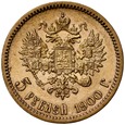 C27. Rosja, 5 rubli 1900 FZ, Niki II, st 2+