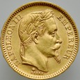 C53. Francja, 20 franków 1866 A, Napoleon III, st 2-