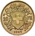 B92. Szwajcaria, 20 franków 1927, Heidi, st 1