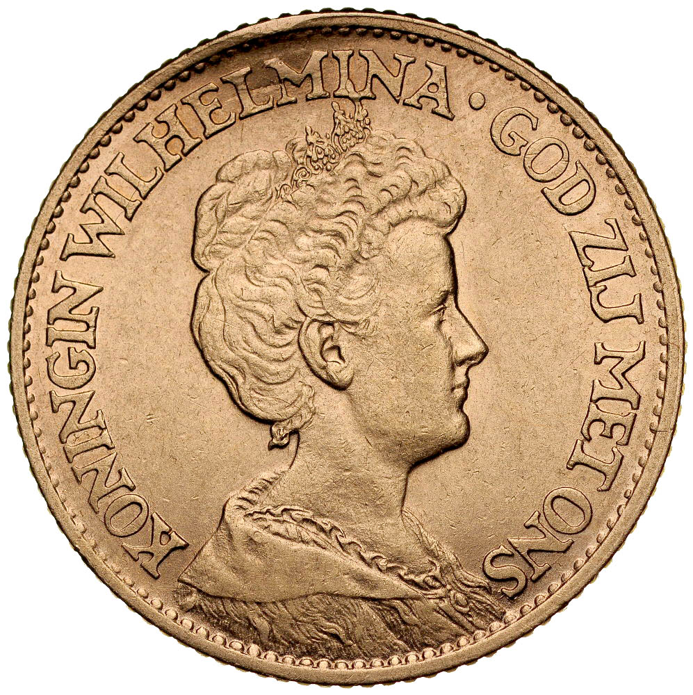 D168. Holandia, 10 guldenów 1912, Wilhelmina, st 3-2