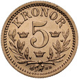 D177. Szwecja, 5 koron 1882, Oskar II, st 1-