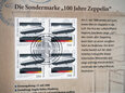 9553NS Medal + znaczki, Setna Rocznica Pierwszego Lotu Zeppelina