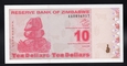Zimbabwe   10 DOLLARS   2009    P-94  UNC