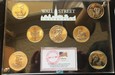 Zestaw 8 monet 1 Oz złoconych - Wall Street 2015