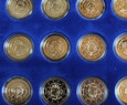 Zestaw 2 euro 10 lat euro 2012 złocone 22 sztuki