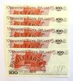 K050 PRL ZESTAW 5 x 100 złotych 1976 UNC