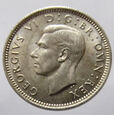 ZZ121  WIELKA BRYTANIA 6 PENCE 1941 JERZY VI UNC