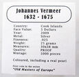 S28140-C7  COOK ISLANDS 5 $ 2009 VERMEER - DZIEWCZYNA Z PERŁĄ