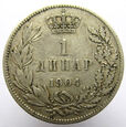 T26353-A3  SERBIA 1 DINAR 1904 PIOTR I - RZADKA