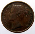 R31764-C3  STRAITS SETTLEMENT 1/2 CENTA 1845 WIKTORIA