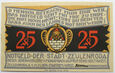 B9003 NOTGELD 25 PFENNIG 1921 ZEULENRODA UNC