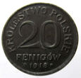 S28082-I3  KR. POLSKIE 20 FENIGÓW 1918 - DESTRUKT - DUCH 