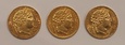 Francja 3x 20 franków 1849, 1850, 1851 rok. Rzadki typ monety.