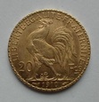 FRANCJA 20 Franków 1910 rok. Złoto - oryginał. 