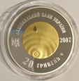 UKRAINA 20 hrywien CZYSTA WODA - bimetal (srebro + złoto)