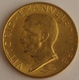 WŁOCHY 100 Lirów 1931 rok. Złoto 