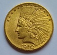 USA 10 dolarów. INDIANIN 1910 rok. Złoto 