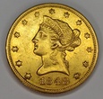 USA 10 dolarów. LIBERTY 1848 rok. Złoto 
