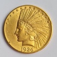 USA 10 dolarów. INDIANIN 1926 rok. Złoto 