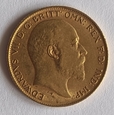Wielka Brytania 1/2 Suwerena 1907 rok. EDWARD VII. Złoto. 