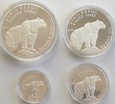 Kazachstan IRBIS - PANTERA ŚNIEŻNA. Zestaw 4 monet. 18 uncji srebra