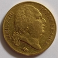 Francja 20 franków 1820. LOUIS XVIII. Złoto