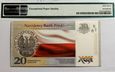 Banknot 20 zł - Niepodległość Piłsudski - 2018 - PMG 67 EPQ