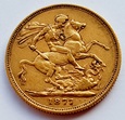 AUSTRALIA – SUWEREN 1877 M Melbourne  – VICTORIA - ZŁOTO