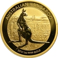 AUSTRALIA 100 DOLARÓW 2014 KANGUR UNCJA Au st. 1