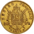 FRANCJA 20 FRANKÓW 1870 BB NAPOLEON III