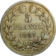FRANCJA 5 FRANKÓW 1837 B LUDWIK FILIP I