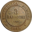 REPUBLIKA RZYMSKA 3 BAIOCCHI 1849