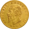 WŁOCHY 20 LIRÓW 1865 VITTORIO EMANUELE II