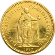 Węgry, 10 koron 1892 UP, Franz Josef, restrike, ARTEX st. 1-