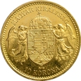 Węgry, 10 koron 1892 UP, Franz Josef, restrike, ARTEX st. 1-